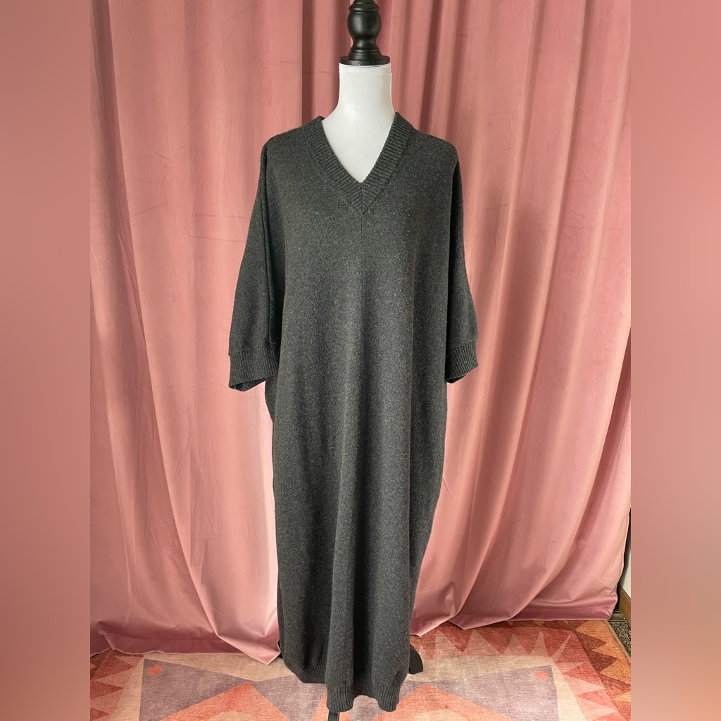 Cos Charcoal Wool Maxi Dress